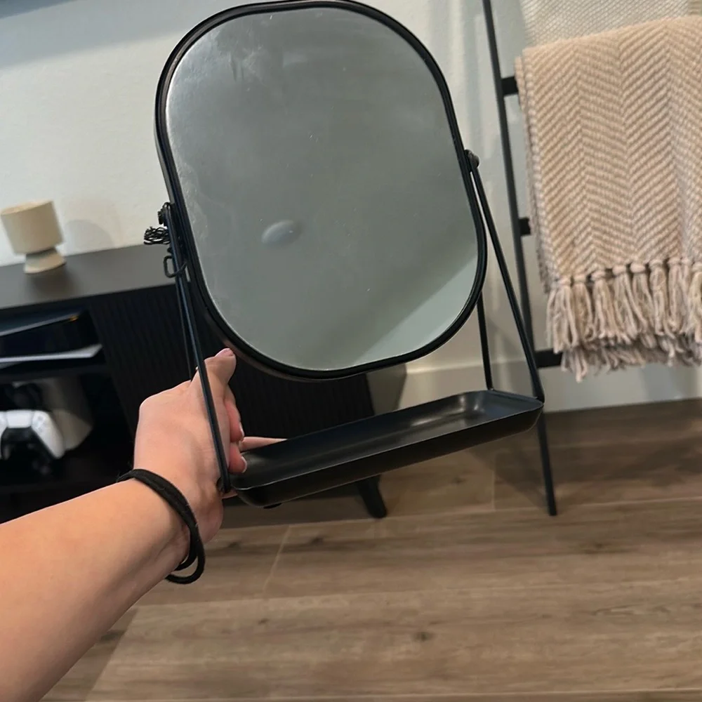 Sleek Black Vanity Mirror